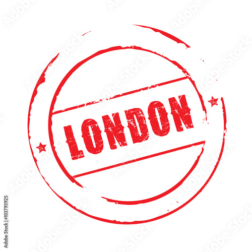 Red vector grunge stamp LONDON