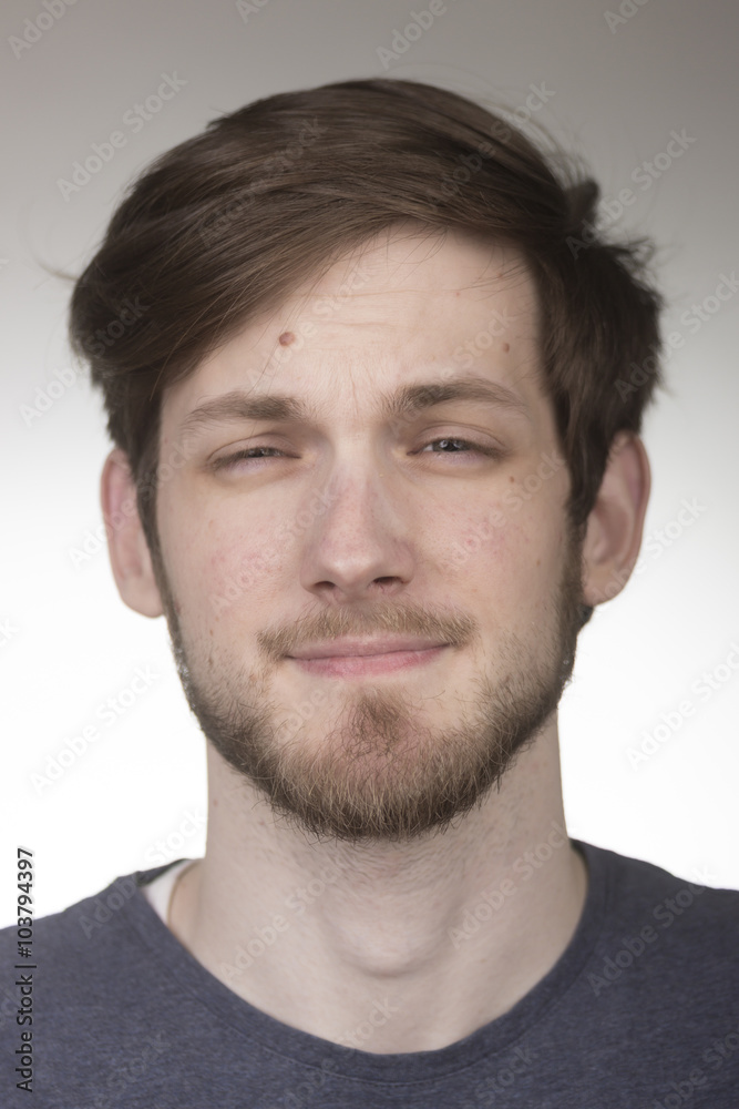 Barely closed eyes, portrait young man in 20s. Barely closed eyes, portrait young man in 20s.