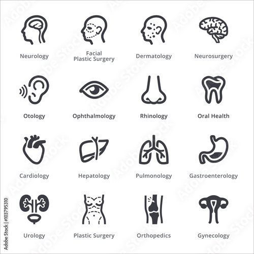Medical Specialties Icons Set 1 - Sympa Series | Black