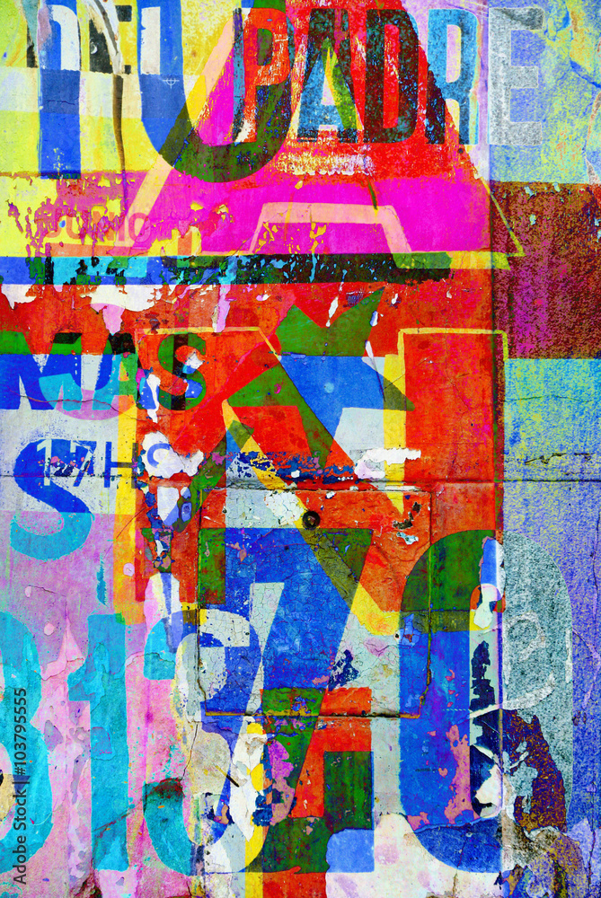 Obraz premium Background random digital collage or typography design wallpaper