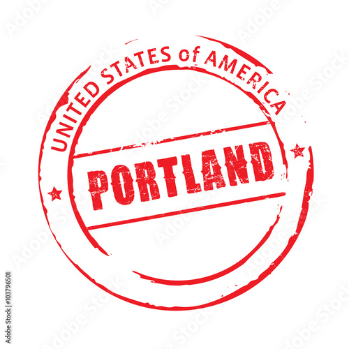 Red vector grunge stamp PORTLAND