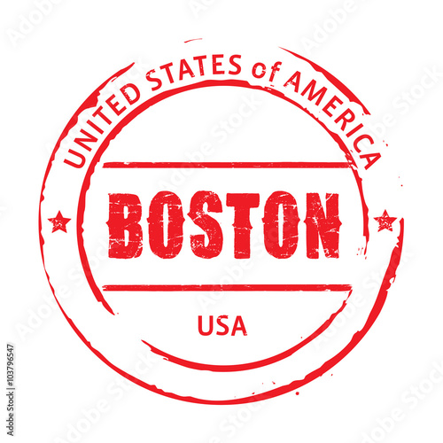 Red vector grunge stamp BOSTON