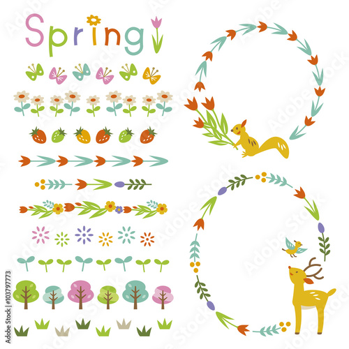 Spring frame and decorations