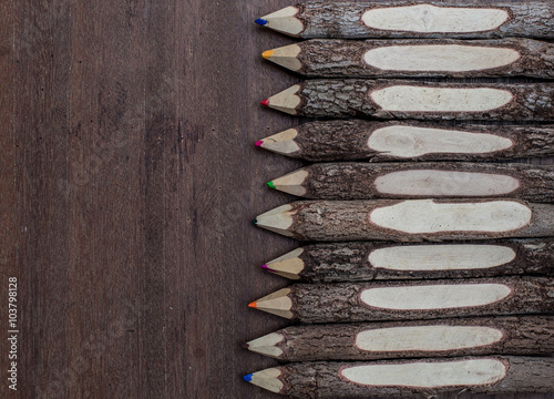 handmade wooden color pencil for children photo