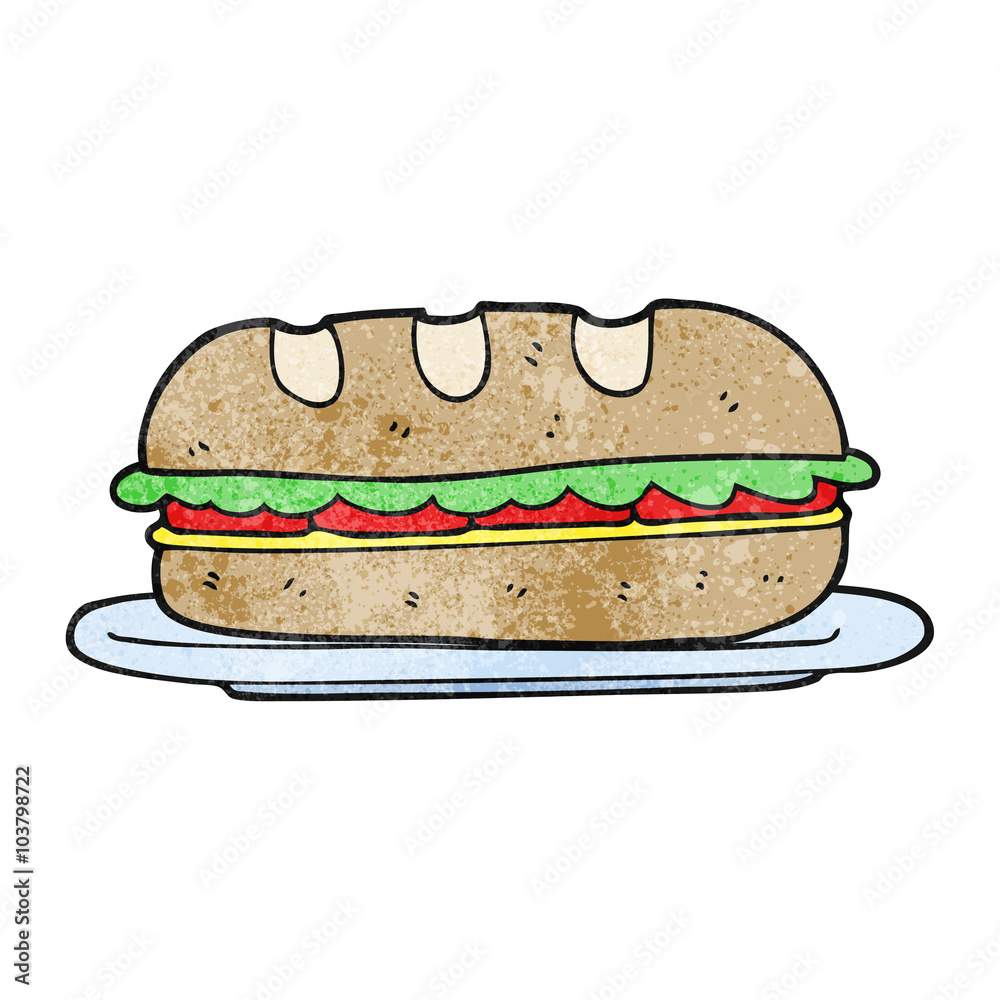 textured cartoon sub sandwich textured cartoon sub sandwich