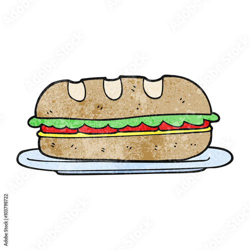 textured cartoon sub sandwich