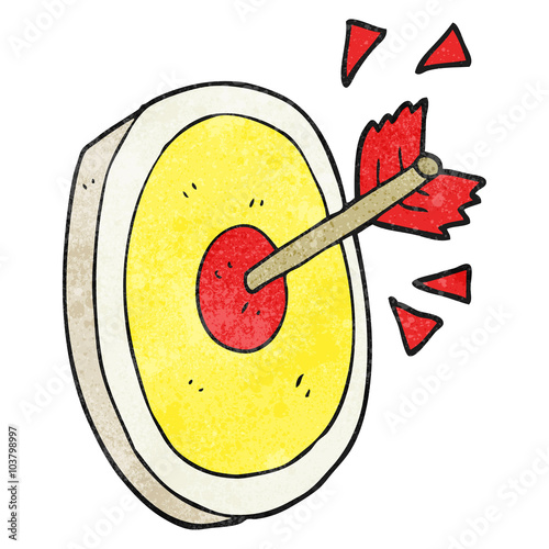 textured cartoon arrow hitting target