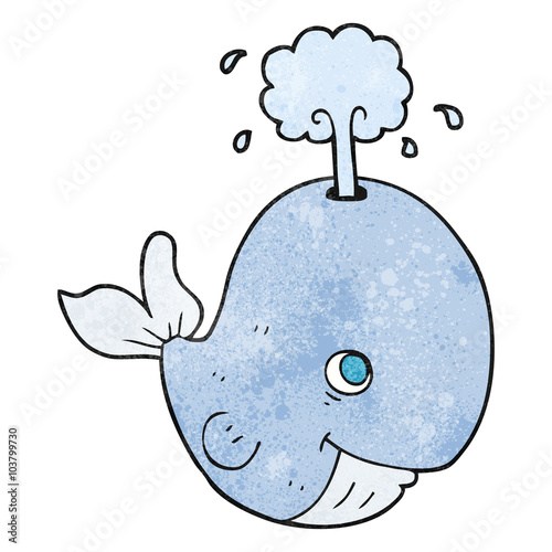 textured cartoon whale spouting water