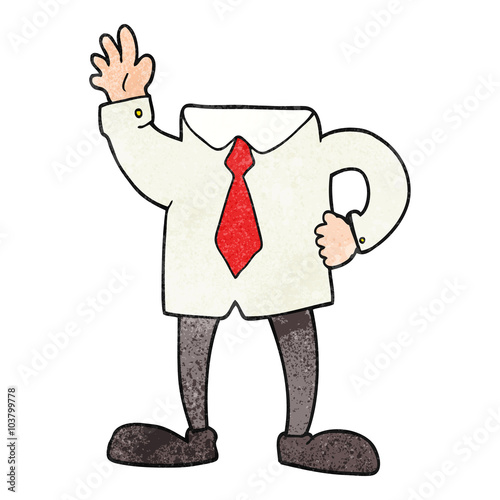 textured cartoon headless businessman