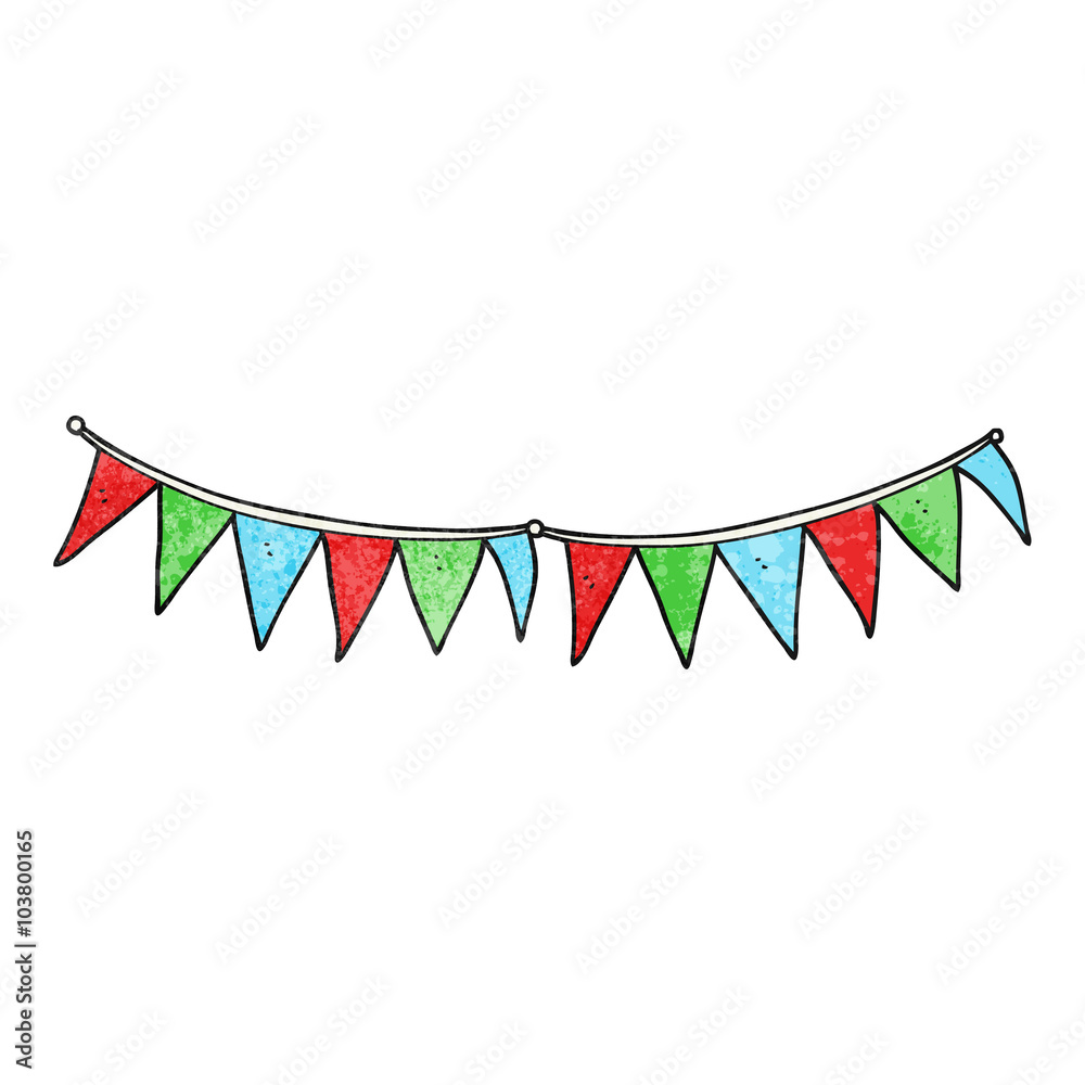 Fototapeta premium textured cartoon bunting flags
