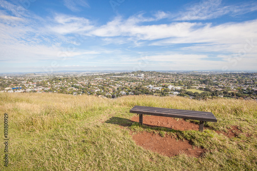 The scenic Auckland's city view from the top of Mount Eden. photo