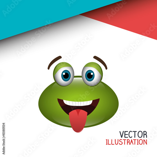 frog emoticon design 