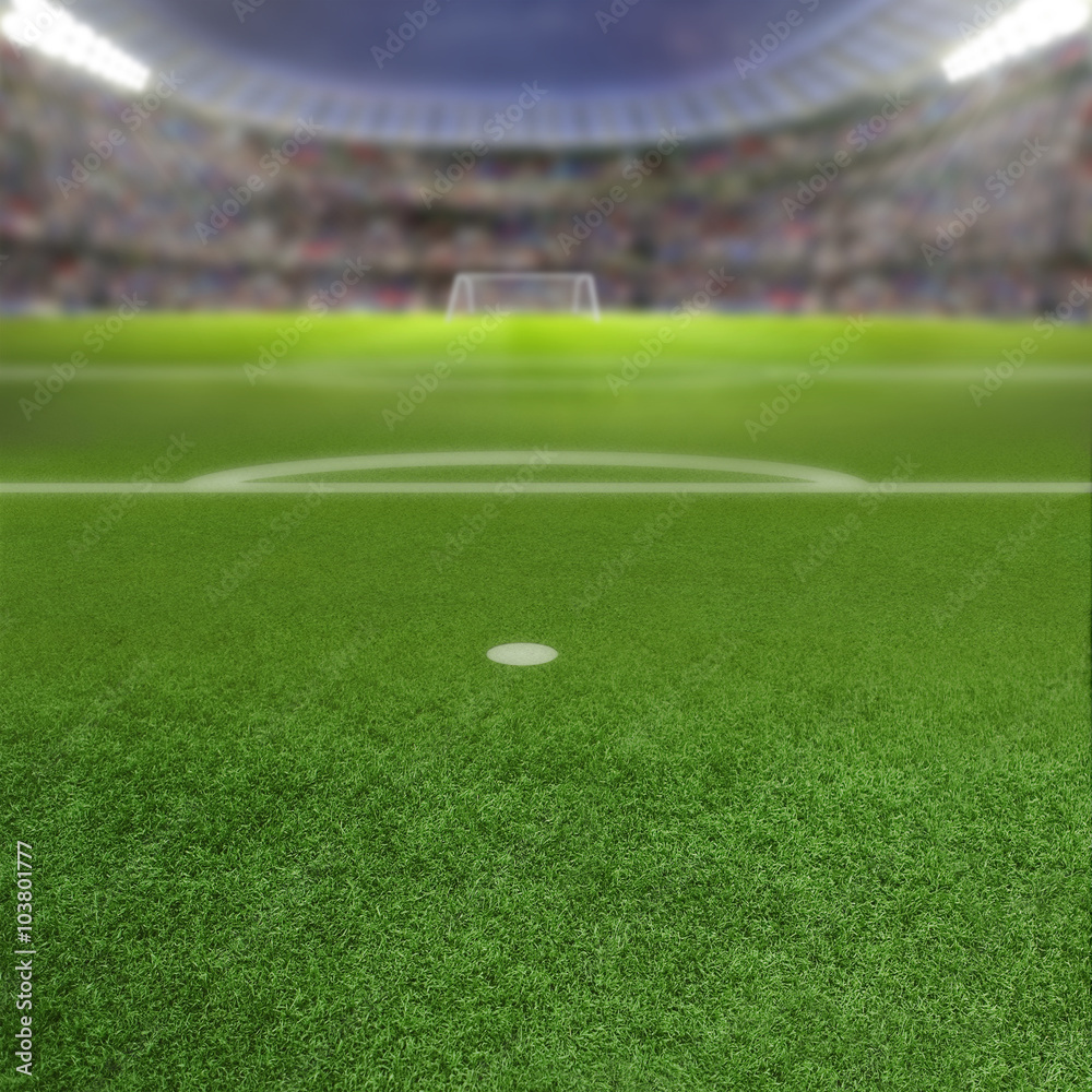 Soccer Stadium Background With Copy Space