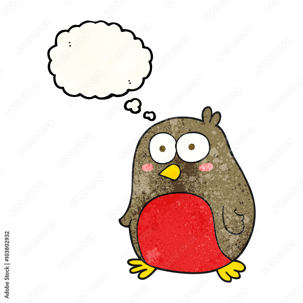 thought bubble textured cartoon robin thought bubble textured cartoon robin