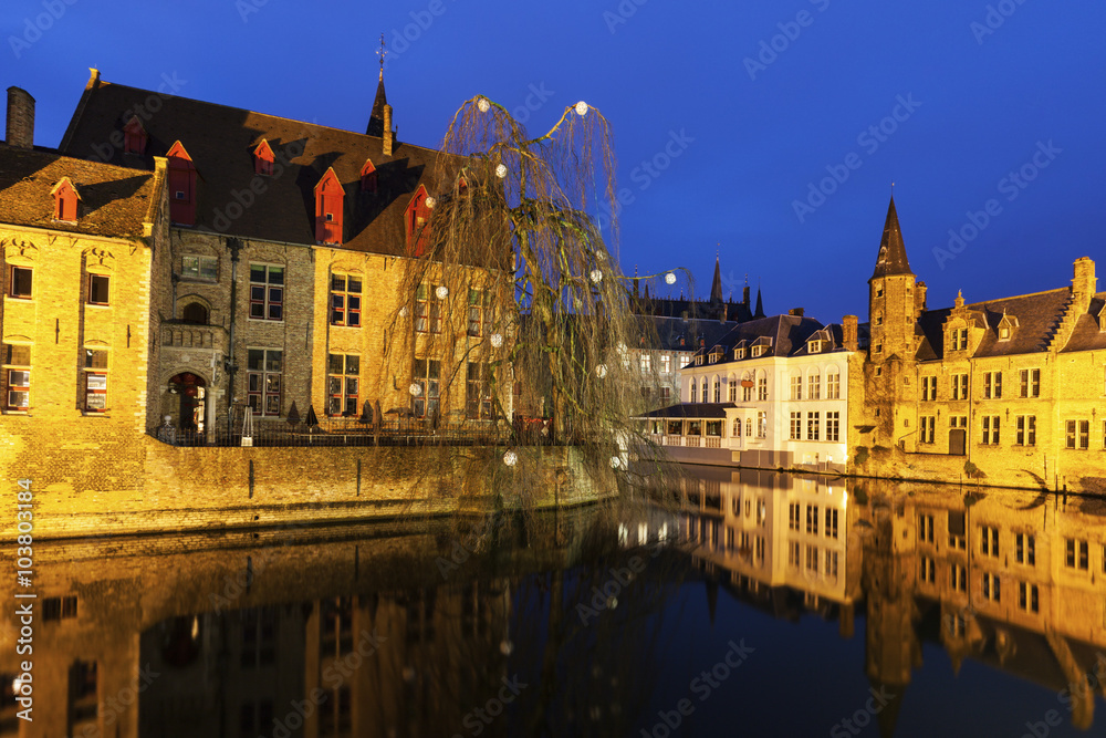 House and canals in Bruges