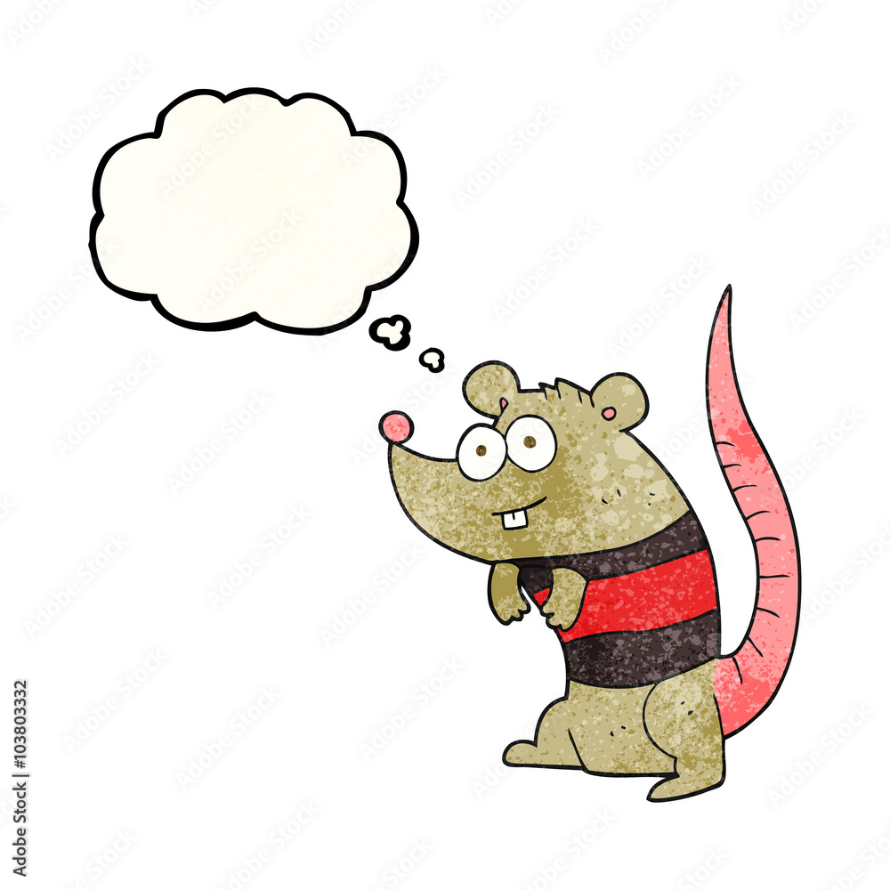 Fototapeta premium thought bubble textured cartoon rat