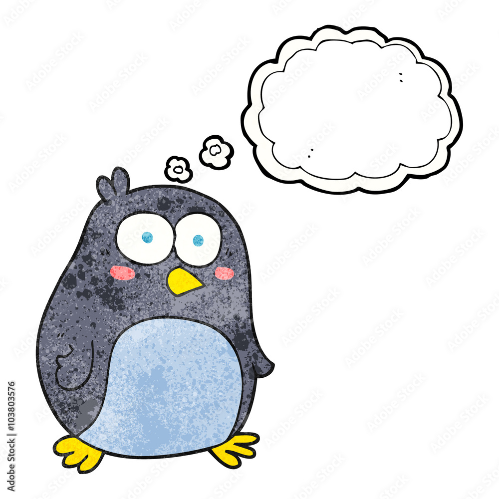 thought bubble textured cartoon penguin thought bubble textured cartoon penguin