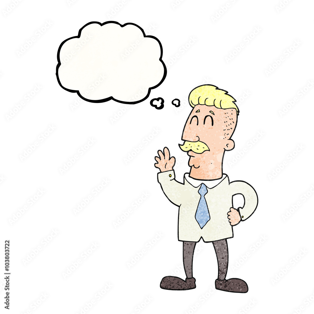 thought bubble textured cartoon office man waving thought bubble textured cartoon office man waving