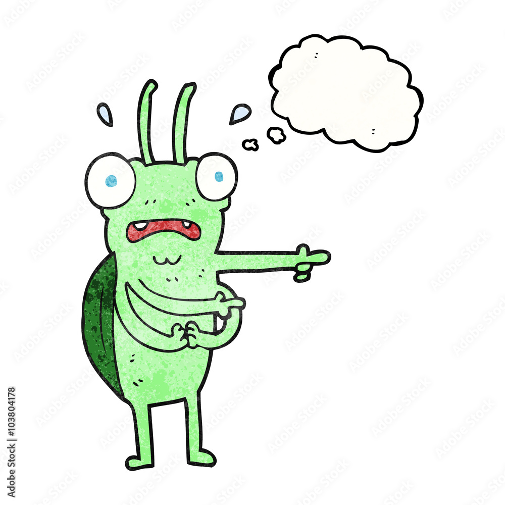 Fototapeta premium thought bubble textured cartoon bug