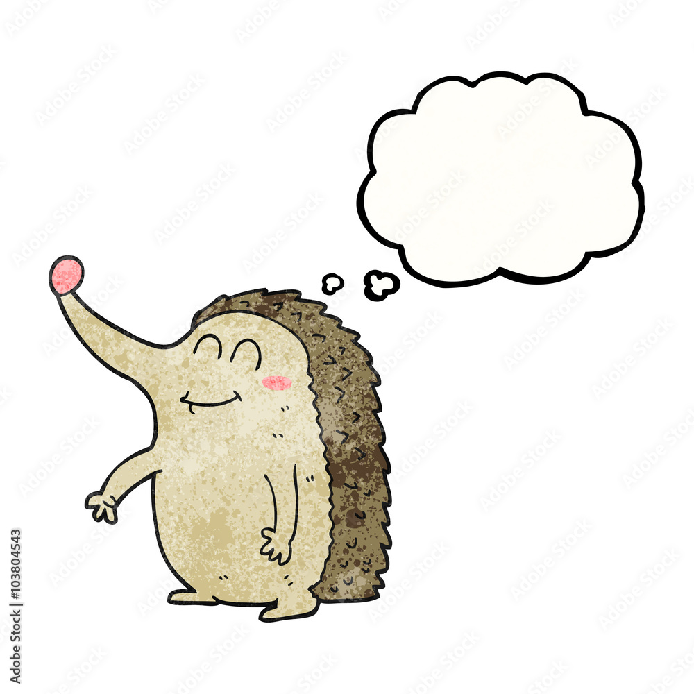 Obraz premium thought bubble textured cartoon hedgehog