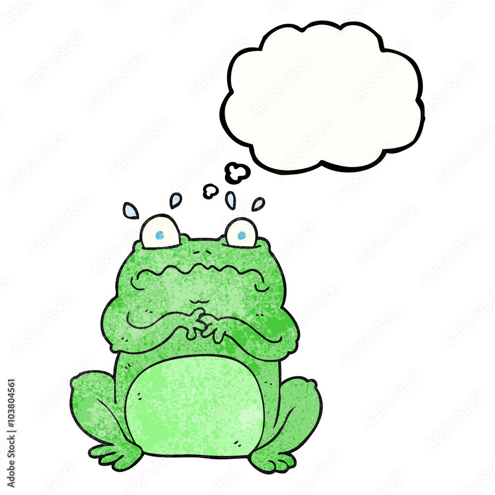 Obraz premium thought bubble textured cartoon funny frog