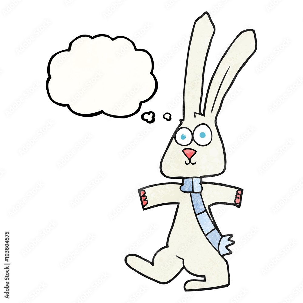 thought bubble textured cartoon rabbit thought bubble textured cartoon rabbit