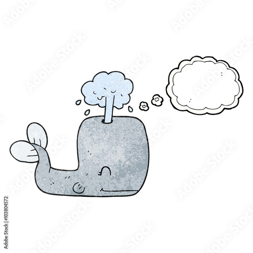 thought bubble textured cartoon whale spouting water