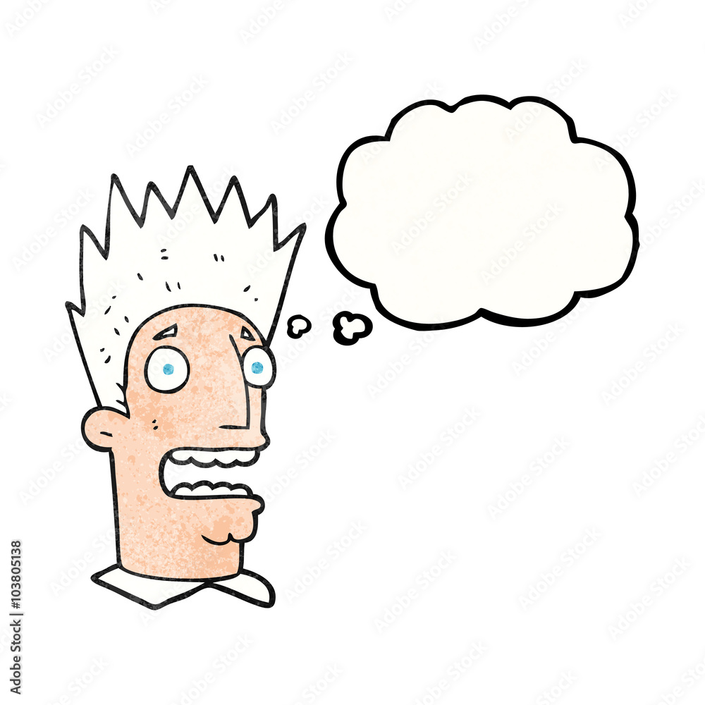thought bubble textured cartoon shocked man thought bubble textured cartoon shocked man