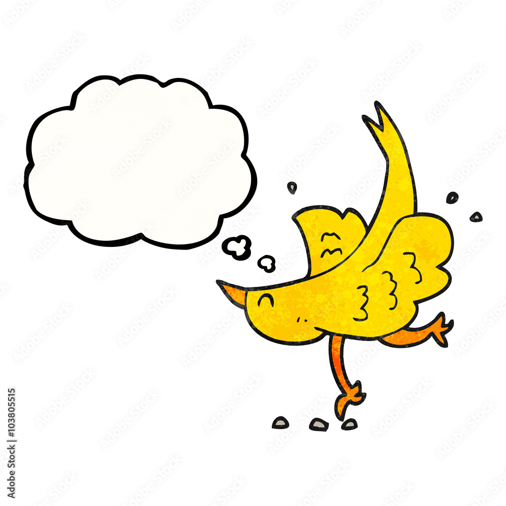 thought bubble textured cartoon bird thought bubble textured cartoon bird