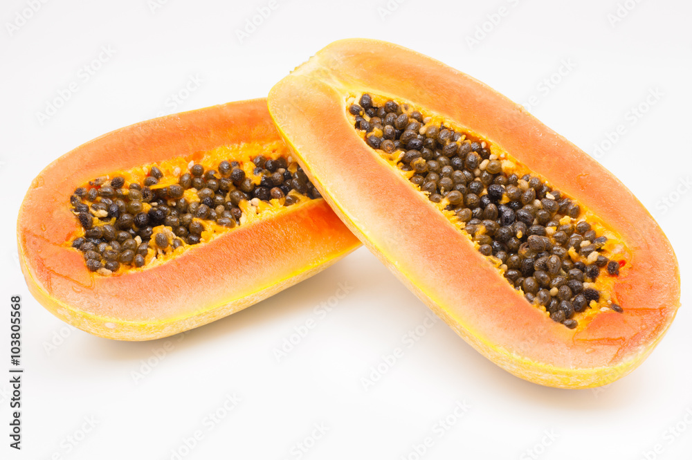 papaya in white background papaya in white background