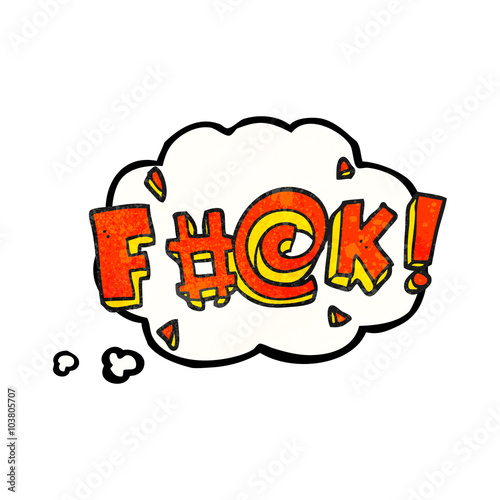 thought bubble textured cartoon swearword