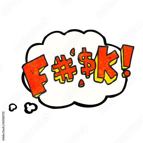 thought bubble textured cartoon swearword
