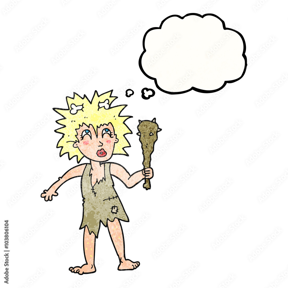 thought bubble textured cartoon cave woman thought bubble textured cartoon cave woman