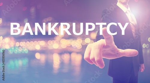 Bankruptcy concept with businessman