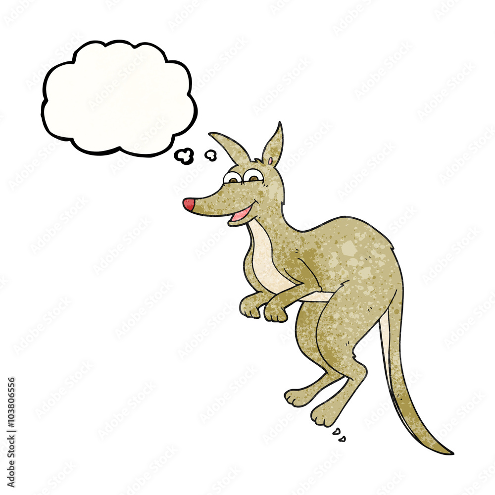 Fototapeta premium thought bubble textured cartoon kangaroo