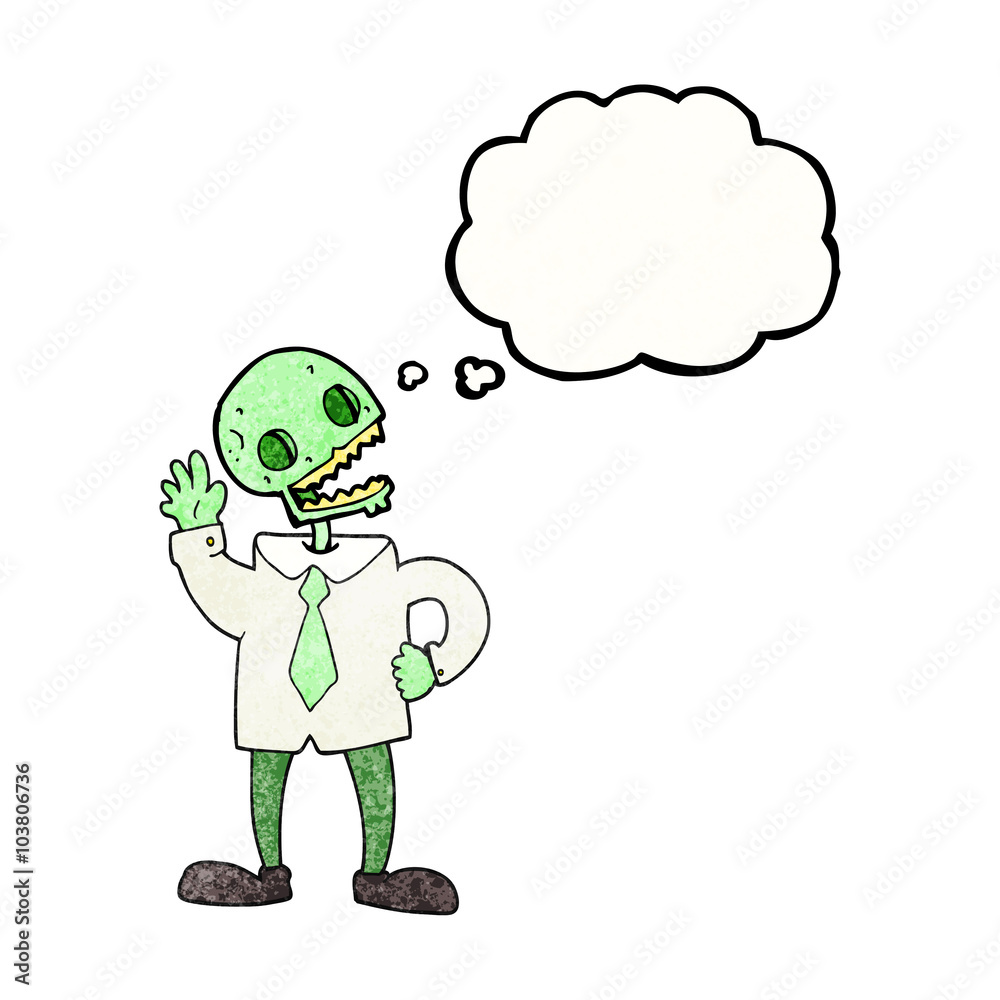 thought bubble textured cartoon zombie businessman thought bubble textured cartoon zombie businessman