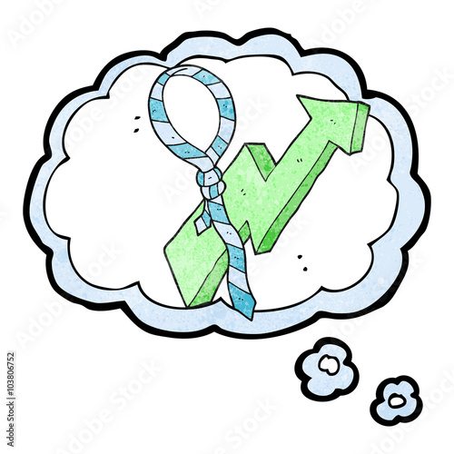 thought bubble textured cartoon work tie and arrow progress symb