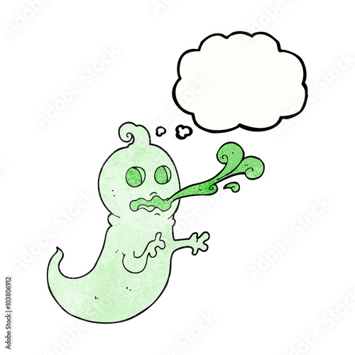 thought bubble textured cartoon slimy ghost