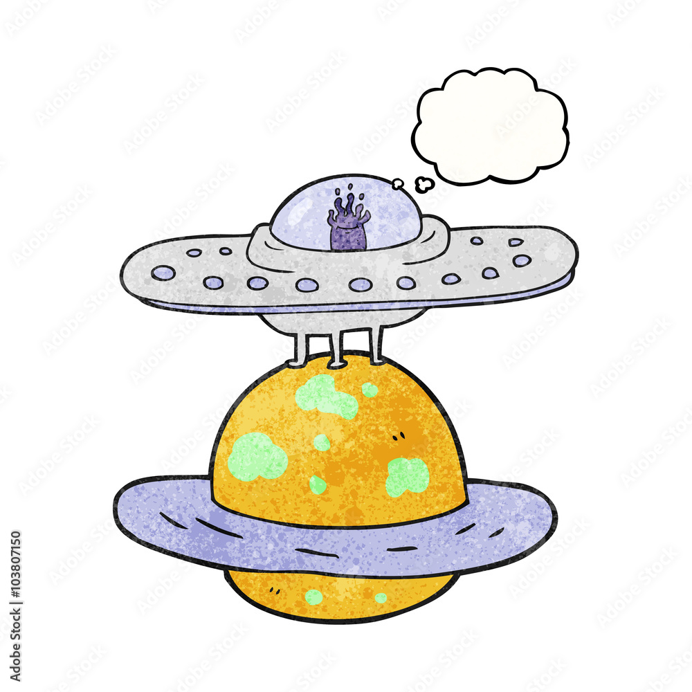 thought bubble textured cartoon flying saucer thought bubble textured cartoon flying saucer