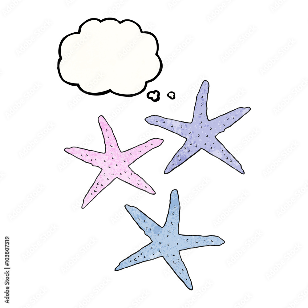 thought bubble textured cartoon starfish