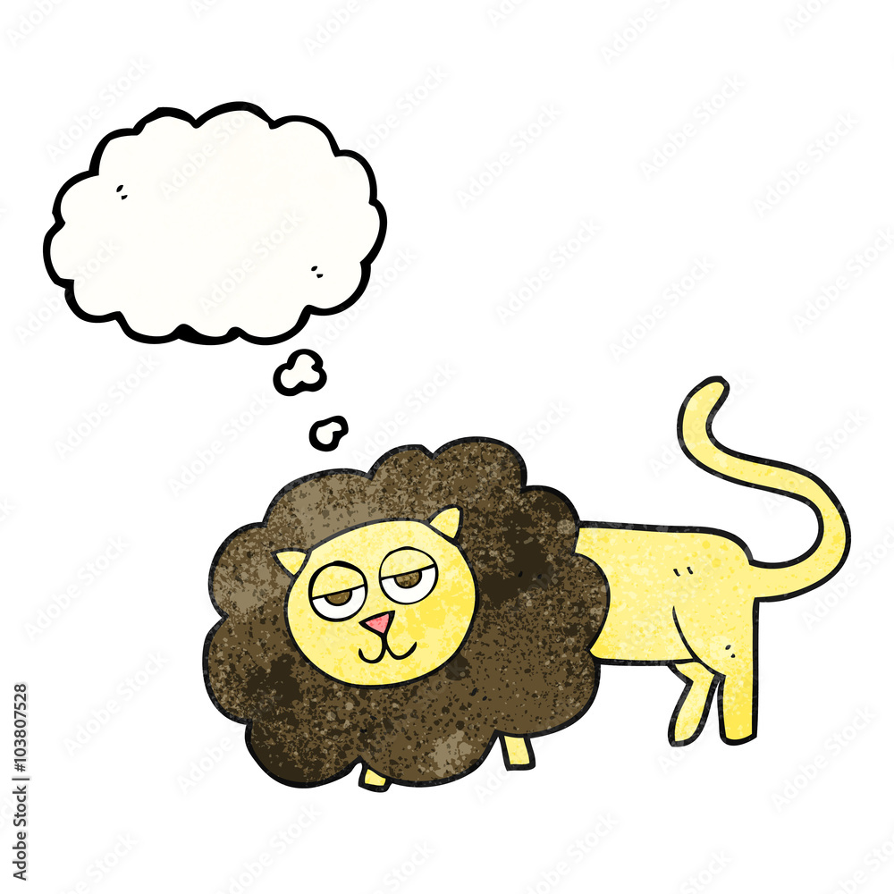 thought bubble textured cartoon lion thought bubble textured cartoon lion