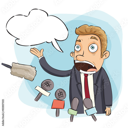 businessman giving an interview