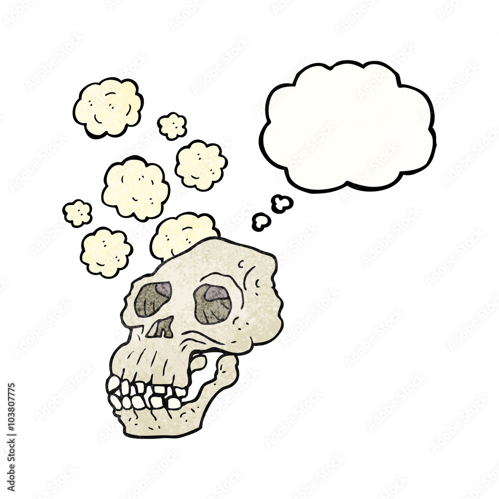 thought bubble textured cartoon ancient skull thought bubble textured cartoon ancient skull