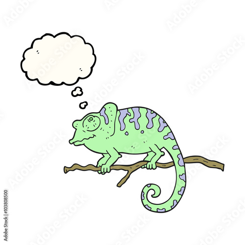 Fototapeta Naklejka Na Ścianę i Meble -  thought bubble cartoon chameleon
