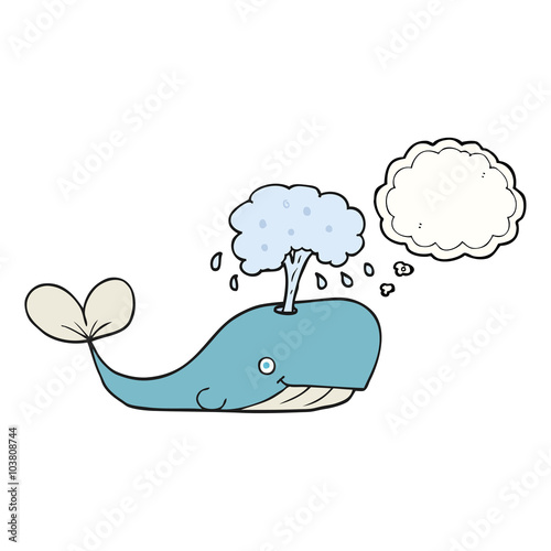 thought bubble cartoon whale spouting water