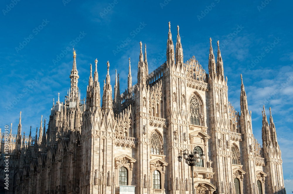 Milan Cathedral under blue sky