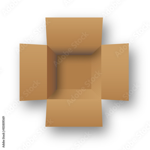 Opened cardboard package box