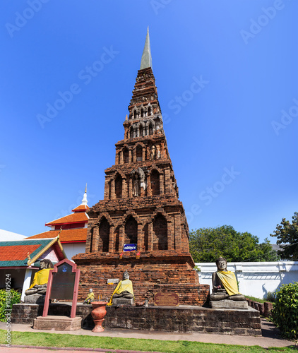 Pagoda in Wat Phra That Hariphunchai at Lamphun north of Thailan