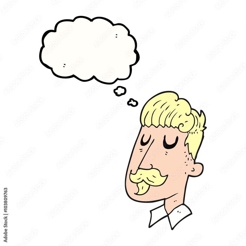 thought bubble cartoon man with mustache thought bubble cartoon man with mustache