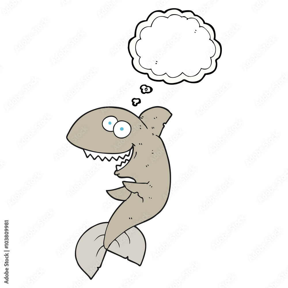 Obraz premium thought bubble cartoon shark